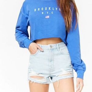 NWT F21 High Waisted Light Wash Denim Shorts